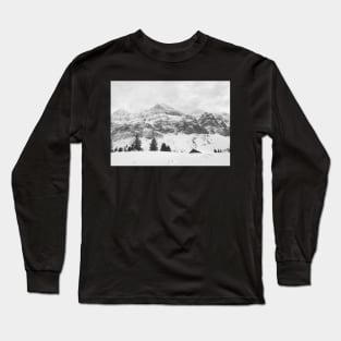 Black and white mountains in Switzerland Long Sleeve T-Shirt